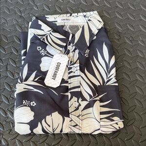 COOFANDY Men's Casual Button Down Shirt - Black and White Floral